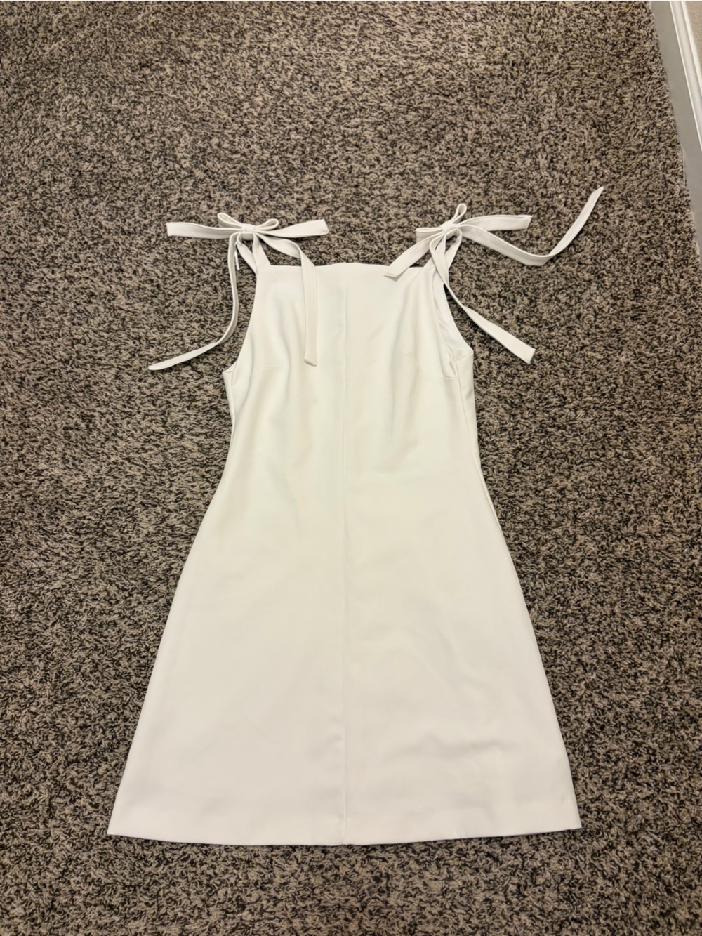 Zara Elastic Trim White Short Dress